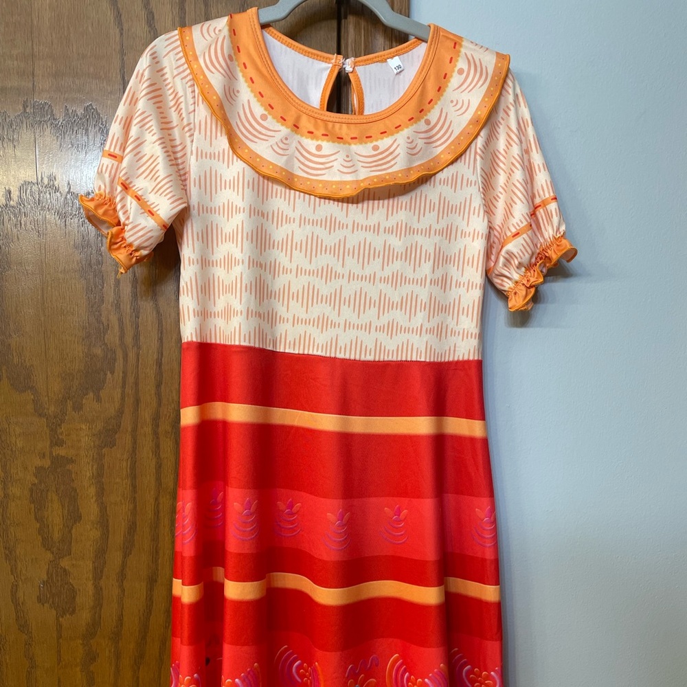 MOANA NWT Girls Costume Size 8 with matching purse Disney orange red dress up - Picture 3 of 11